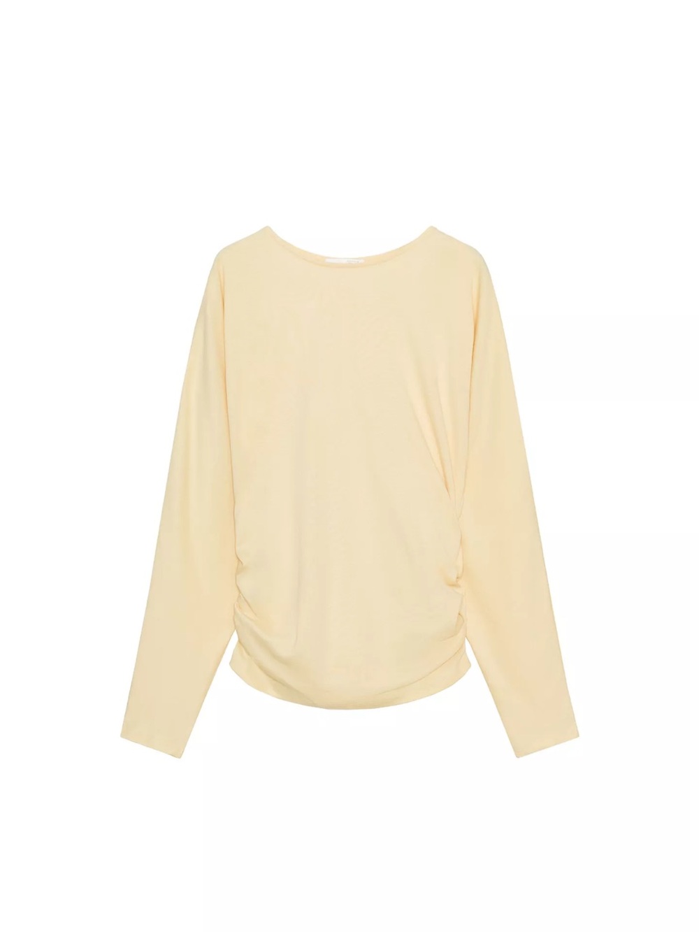 Butter Yellow Side Draped T-Shirt